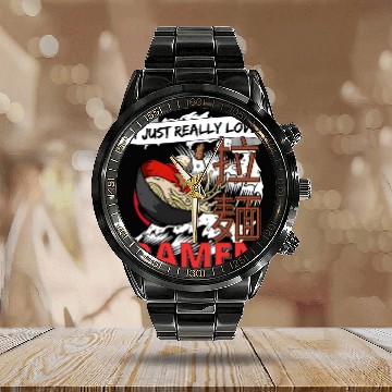 Discover I just really love Ramen Calendar Steel Band Watch