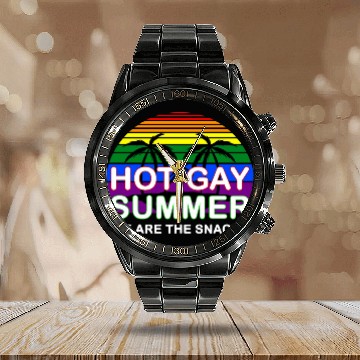 Discover Hot Gay Summer We Are The Snacks LGBT Apparel Calendar Steel Band Watch