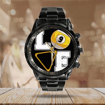 Discover Billiards Love Pool Player Billiards Lover Calendar Steel Band Watch