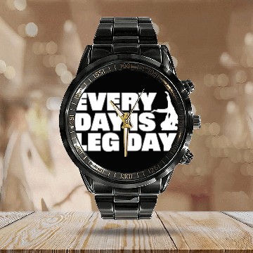 Discover Every Day is Leg Day BJJ Apparel Calendar Steel Band Watch