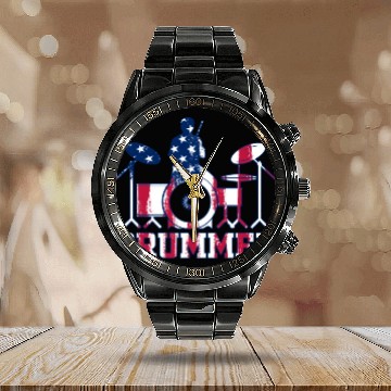 Discover Drum Player Drummer Drum Instrument Drummer US Fla Calendar Steel Band Watch