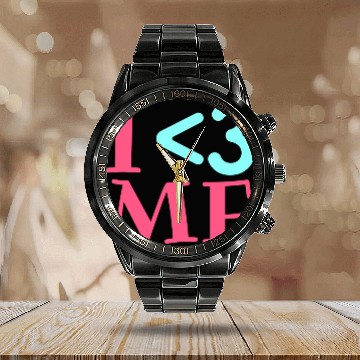 Discover I Love Me, Heart, Positive, Cool, Stylish,Teens Calendar Steel Band Watch