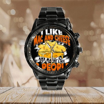Discover Mac N' Cheese Taster Pasta Food Macaroni Calendar Steel Band Watch