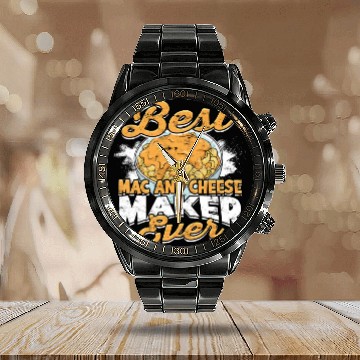Discover Mac N' Cheese Taster Pasta Food Macaroni Calendar Steel Band Watch