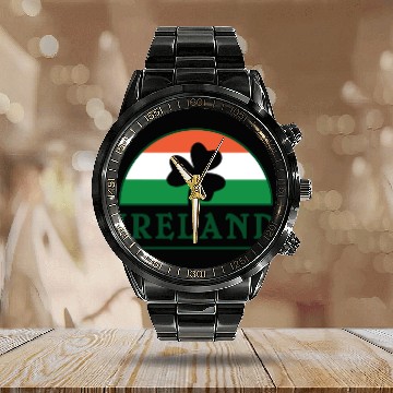 Discover Ireland Irish Calendar Steel Band Watch