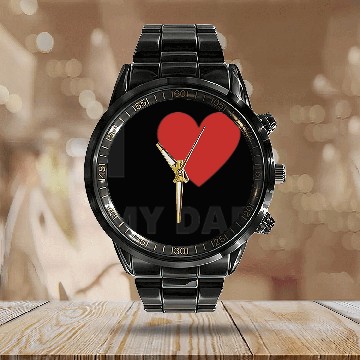 Discover i love my dad Calendar Steel Band Watch