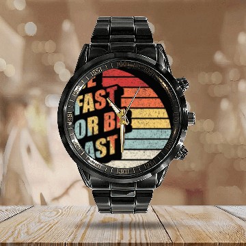 Discover Fast Car Quote Drag Racing Gift Vintage Retro Rac Calendar Steel Band Watch