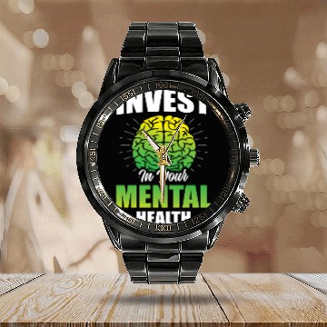 Discover Invest In Your Mental Health Awareness Depression Calendar Steel Band Watch