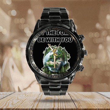Discover May the Forest Be With You Calendar Steel Band Watch
