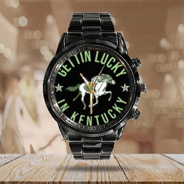 Discover Funny Derby Vintage Getting Lucky In Kentucky Hor Calendar Steel Band Watch