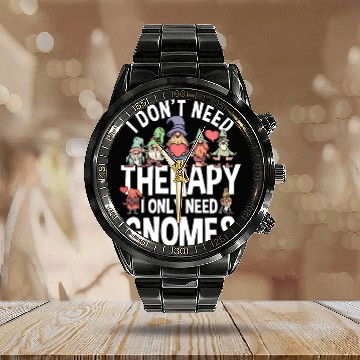 Discover Gnomes Lover Gift Calendar Steel Band Watch