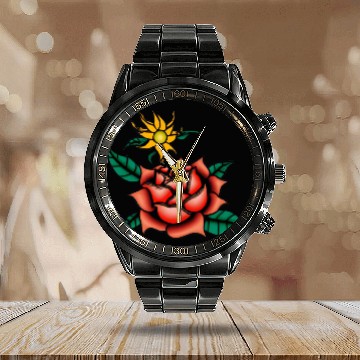 Discover Hibiscus Calendar Steel Band Watch
