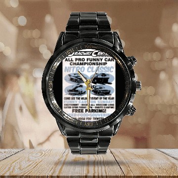 Discover Vintage Hot Rod Classic Drag Racing Poster Calendar Steel Band Watch