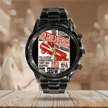 Discover vintage, hot, rod, Classic, Racing, auto, automot Calendar Steel Band Watch