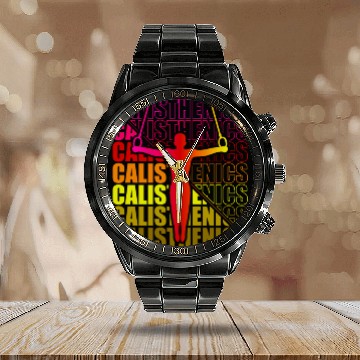 Discover Calisthenics Street Workout Gymnastics Fitness Calendar Steel Band Watch