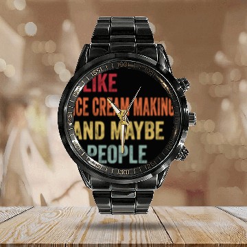 Discover I Like Ice Cream Making Maybe 3 People Ice Cream Calendar Steel Band Watch