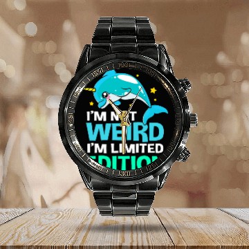 Discover Im Not Weird Im Limited Edition Funny Narwhal Calendar Steel Band Watch