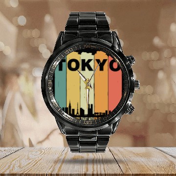 Discover tokyo japan vaporwave rertro vibes aesthetic Calendar Steel Band Watch