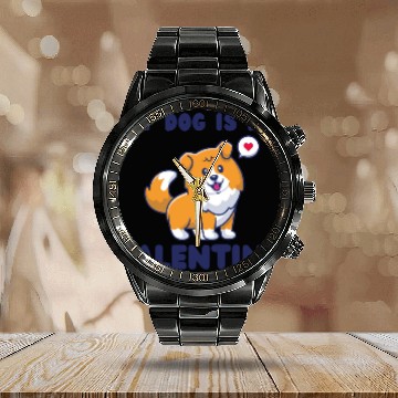 Discover my dog is my valentine for dog lover Calendar Steel Band Watch