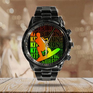 Discover Kitesurfen Kite Surfing Kitesurfing Calendar Steel Band Watch