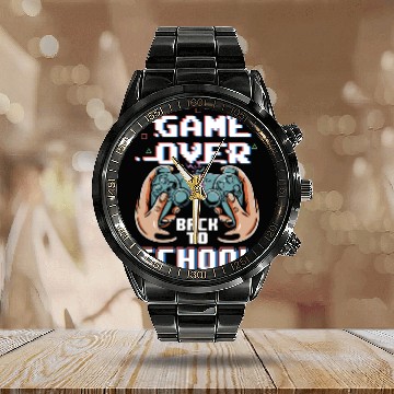 Discover Video Game Controller Back To School Calendar Steel Band Watch