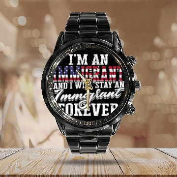 Discover US Immigrant Indigenous USA Immigrants america Calendar Steel Band Watch