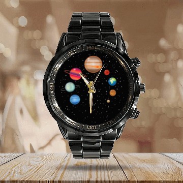 Discover Earth Lover Celestial Body Fan Funny Galaxy Explo Calendar Steel Band Watch