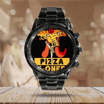 Discover Pi Day Pizza Pi Symbol Math Number Calendar Steel Band Watch