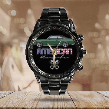 Discover american Dark Green Calendar Steel Band Watch