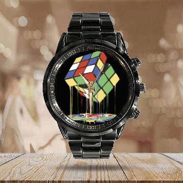 Discover Magic cube Calendar Steel Band Watch
