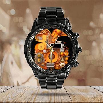 Discover Electrify Your Style with Orange 6 Calendar Steel Band Watch
