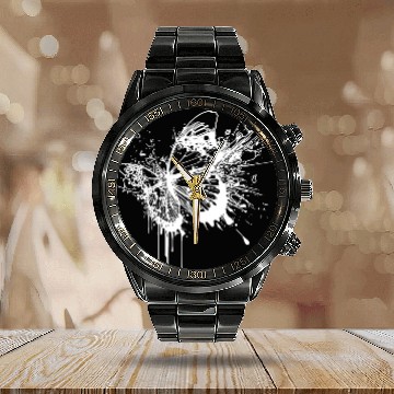 Discover Elegant Vintage Tattoo Splash Butterfly Calendar Steel Band Watch