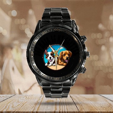 Discover Dog Hair Is My Glitter Calendar Steel Band Watch