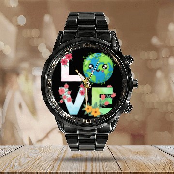 Discover Love Earth Day Save The Planet Earth Day Calendar Steel Band Watch