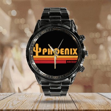 Discover Retro Phoenix Arizonna Calendar Steel Band Watch