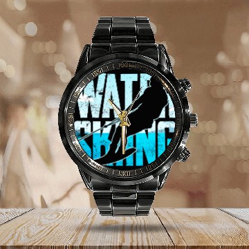 Discover Great Water Skiing Gift Water Skiing Water Skier Calendar Steel Band Watch