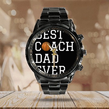 Discover Best Basketball Coach Dad Ever Coaching Fathers Gi Calendar Steel Band Watch