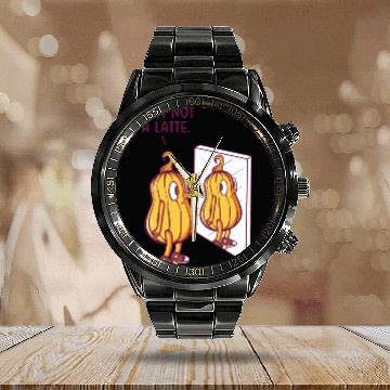 Discover Pumpkin Latte Lover Coffee Pumpkin Calendar Steel Band Watch