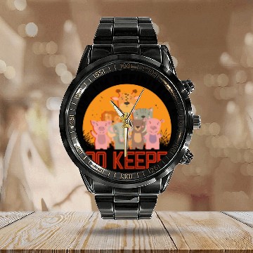 Discover Zookeeper Wildlife Zookeeping Nature Zoo Animal Calendar Steel Band Watch