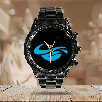 Discover Swim Swimming Fan Lover Sport Calendar Steel Band Watch