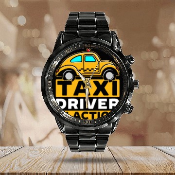 Discover Taxi Driver In Action Taxicab Cab Driver Cabbie Calendar Steel Band Watch