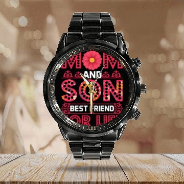 Discover Mom And Son Calendar Steel Band Watch