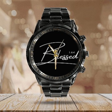 Discover I am blessed Calendar Steel Band Watch