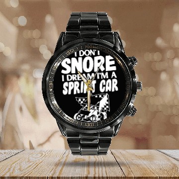 Discover Sprint Car Racing, sprint car, dirt track racers Calendar Steel Band Watch