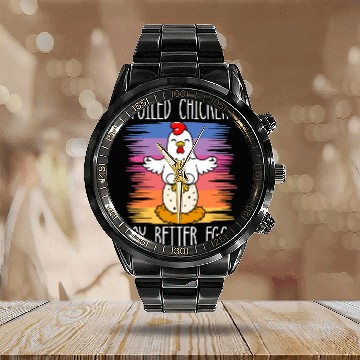 Discover Chicken Farmer Chicken Whisperer Farm Animal Calendar Steel Band Watch