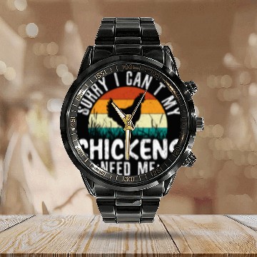 Discover Chicken Farmer Chicken Whisperer Farm Animal Calendar Steel Band Watch