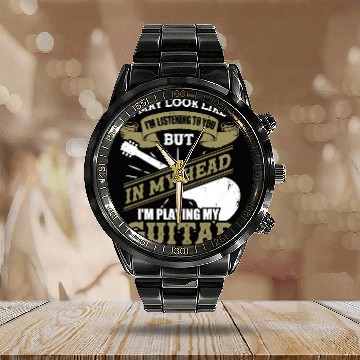 Discover Funny Guitar Player Guitarist Gift Calendar Steel Band Watch