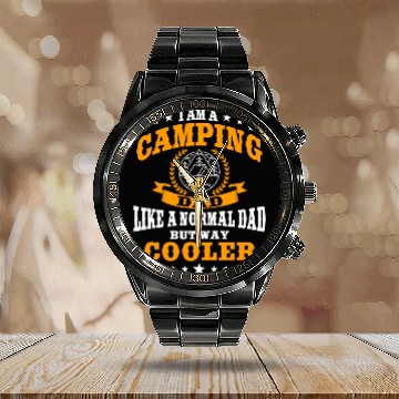 Discover Funny Camping Dad Saying Summer Camp For Men Calendar Steel Band Watch