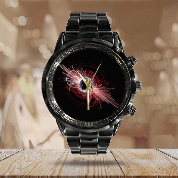 Discover Future Physicist Particle Electron Neutron Physics Calendar Steel Band Watch
