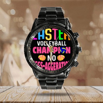 Discover Easter Volleyball Bunny Holiday Rabbit Sport Calendar Steel Band Watch